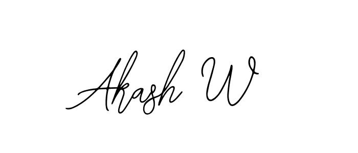 Design your own signature with our free online signature maker. With this signature software, you can create a handwritten (Bearetta-2O07w) signature for name Akash W. Akash W signature style 12 images and pictures png
