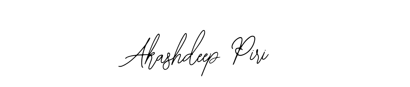 How to make Akashdeep Piri name signature. Use Bearetta-2O07w style for creating short signs online. This is the latest handwritten sign. Akashdeep Piri signature style 12 images and pictures png