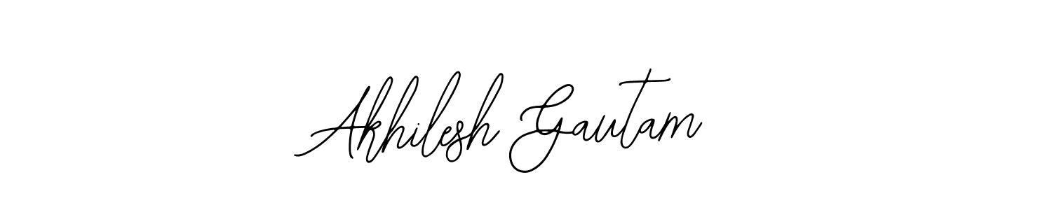 How to make Akhilesh Gautam name signature. Use Bearetta-2O07w style for creating short signs online. This is the latest handwritten sign. Akhilesh Gautam signature style 12 images and pictures png