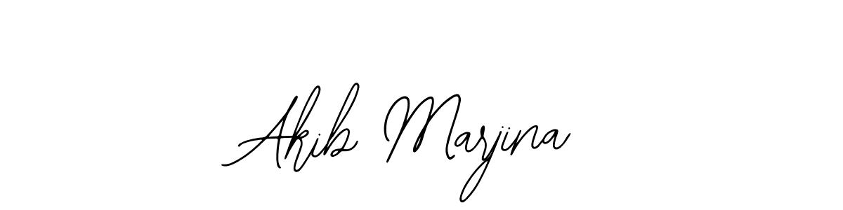 How to make Akib Marjina name signature. Use Bearetta-2O07w style for creating short signs online. This is the latest handwritten sign. Akib Marjina signature style 12 images and pictures png