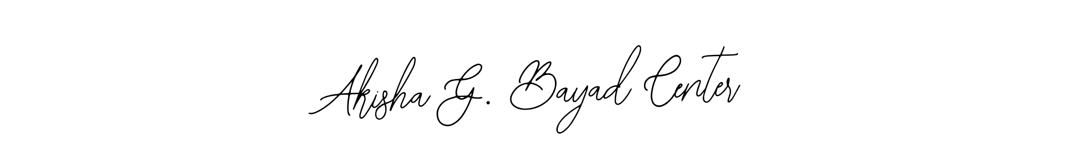 How to make Akisha G. Bayad Center name signature. Use Bearetta-2O07w style for creating short signs online. This is the latest handwritten sign. Akisha G. Bayad Center signature style 12 images and pictures png