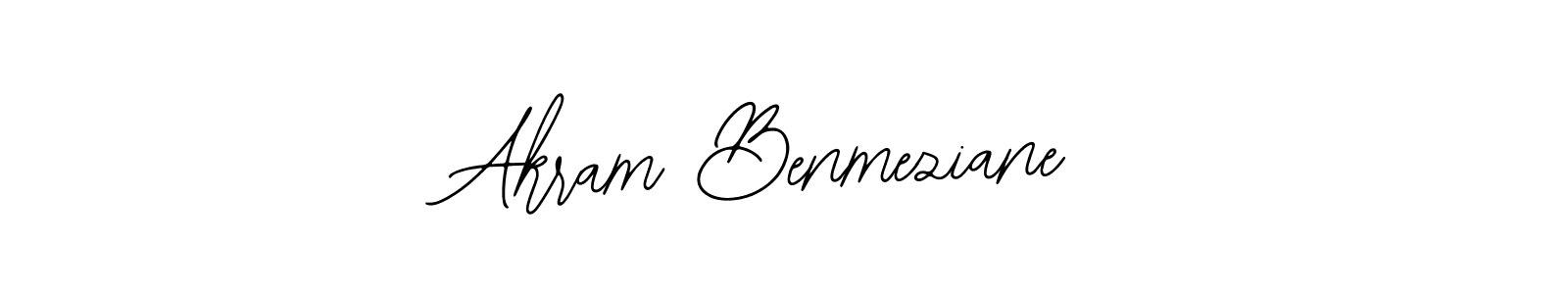 How to make Akram Benmeziane name signature. Use Bearetta-2O07w style for creating short signs online. This is the latest handwritten sign. Akram Benmeziane signature style 12 images and pictures png