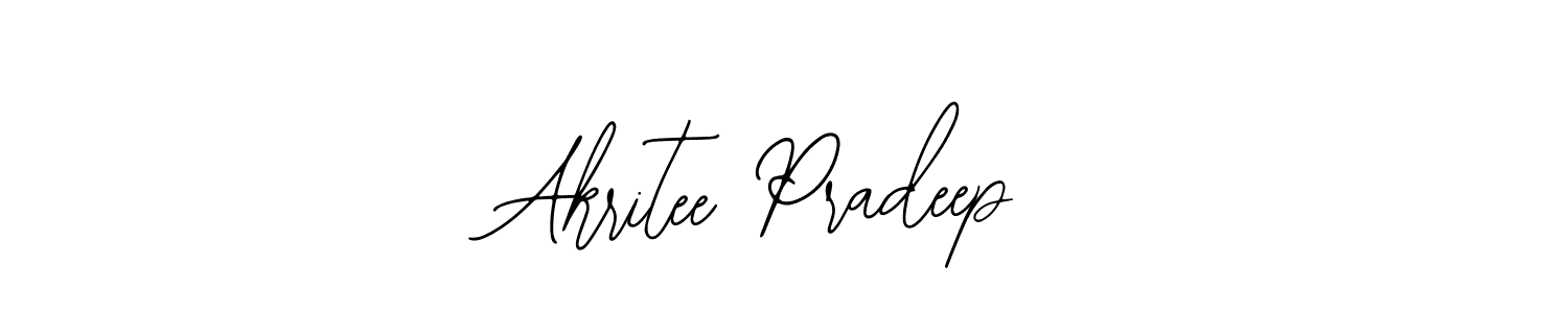 You should practise on your own different ways (Bearetta-2O07w) to write your name (Akritee Pradeep) in signature. don't let someone else do it for you. Akritee Pradeep signature style 12 images and pictures png