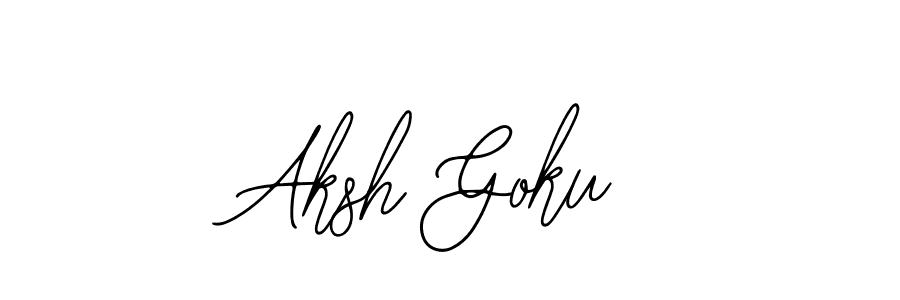 You should practise on your own different ways (Bearetta-2O07w) to write your name (Aksh Goku) in signature. don't let someone else do it for you. Aksh Goku signature style 12 images and pictures png