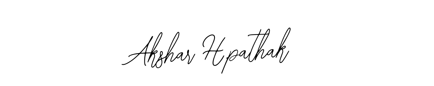 How to make Akshar H.pathak name signature. Use Bearetta-2O07w style for creating short signs online. This is the latest handwritten sign. Akshar H.pathak signature style 12 images and pictures png
