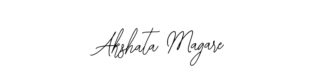 Bearetta-2O07w is a professional signature style that is perfect for those who want to add a touch of class to their signature. It is also a great choice for those who want to make their signature more unique. Get Akshata Magare name to fancy signature for free. Akshata Magare signature style 12 images and pictures png