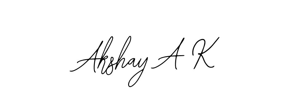 Use a signature maker to create a handwritten signature online. With this signature software, you can design (Bearetta-2O07w) your own signature for name Akshay A K. Akshay A K signature style 12 images and pictures png
