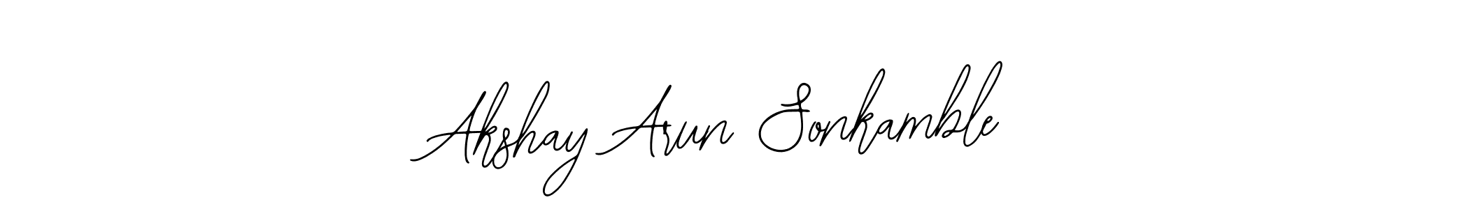 This is the best signature style for the Akshay Arun Sonkamble name. Also you like these signature font (Bearetta-2O07w). Mix name signature. Akshay Arun Sonkamble signature style 12 images and pictures png