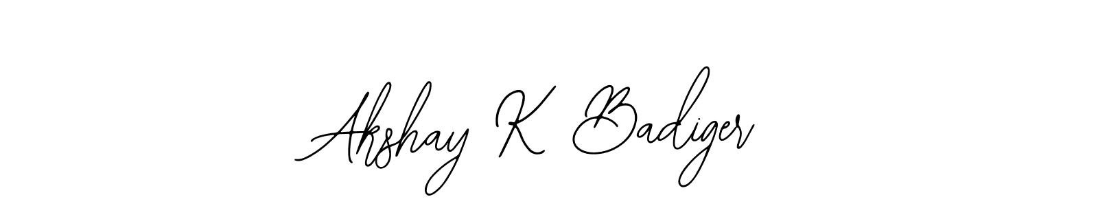 The best way (Bearetta-2O07w) to make a short signature is to pick only two or three words in your name. The name Akshay K Badiger include a total of six letters. For converting this name. Akshay K Badiger signature style 12 images and pictures png