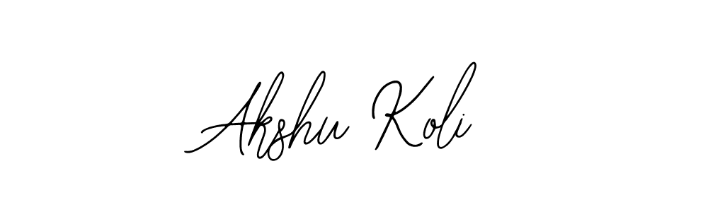 How to make Akshu Koli signature? Bearetta-2O07w is a professional autograph style. Create handwritten signature for Akshu Koli name. Akshu Koli signature style 12 images and pictures png