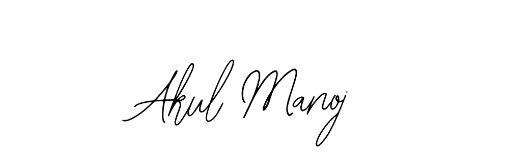 How to make Akul Manoj name signature. Use Bearetta-2O07w style for creating short signs online. This is the latest handwritten sign. Akul Manoj signature style 12 images and pictures png