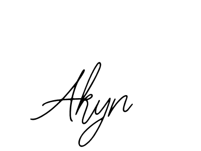 How to make Akyn name signature. Use Bearetta-2O07w style for creating short signs online. This is the latest handwritten sign. Akyn signature style 12 images and pictures png