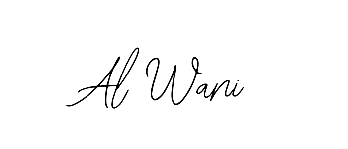 How to make Al Wani name signature. Use Bearetta-2O07w style for creating short signs online. This is the latest handwritten sign. Al Wani signature style 12 images and pictures png