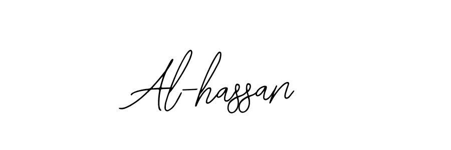 How to make Al-hassan name signature. Use Bearetta-2O07w style for creating short signs online. This is the latest handwritten sign. Al-hassan signature style 12 images and pictures png