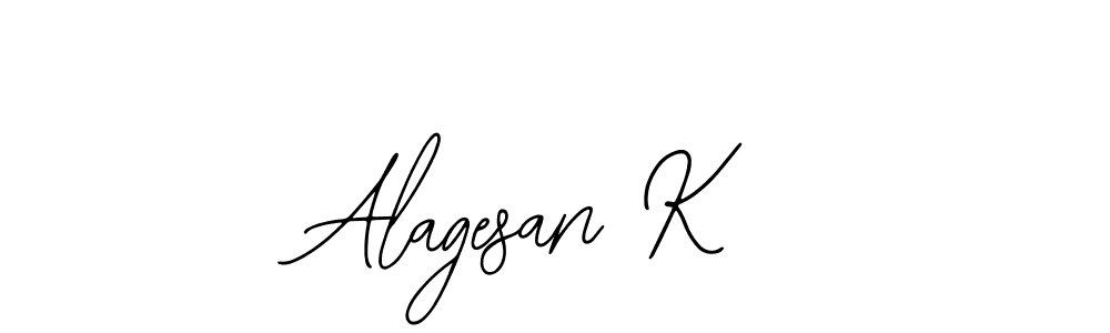 How to make Alagesan K name signature. Use Bearetta-2O07w style for creating short signs online. This is the latest handwritten sign. Alagesan K signature style 12 images and pictures png