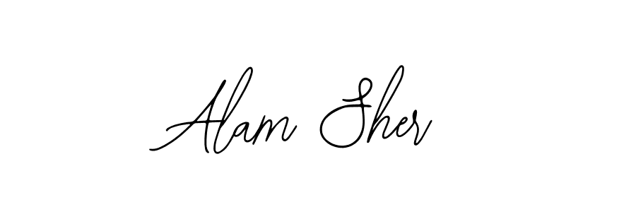 How to make Alam Sher name signature. Use Bearetta-2O07w style for creating short signs online. This is the latest handwritten sign. Alam Sher signature style 12 images and pictures png