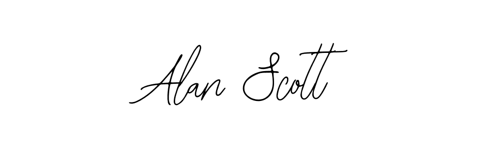 You should practise on your own different ways (Bearetta-2O07w) to write your name (Alan Scott) in signature. don't let someone else do it for you. Alan Scott signature style 12 images and pictures png