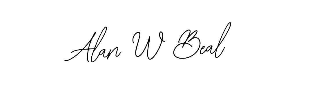 How to make Alan W Beal name signature. Use Bearetta-2O07w style for creating short signs online. This is the latest handwritten sign. Alan W Beal signature style 12 images and pictures png