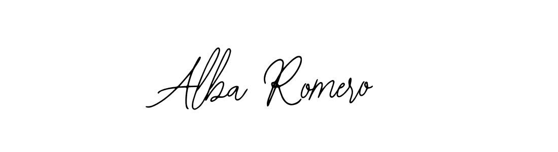 You should practise on your own different ways (Bearetta-2O07w) to write your name (Alba Romero) in signature. don't let someone else do it for you. Alba Romero signature style 12 images and pictures png