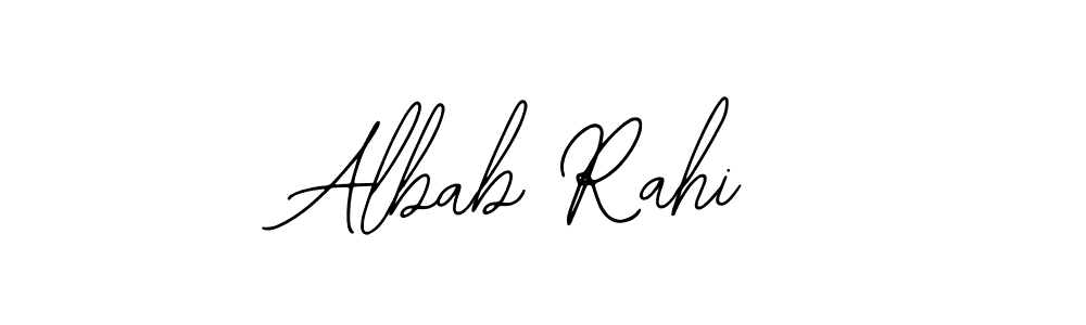 The best way (Bearetta-2O07w) to make a short signature is to pick only two or three words in your name. The name Albab Rahi include a total of six letters. For converting this name. Albab Rahi signature style 12 images and pictures png