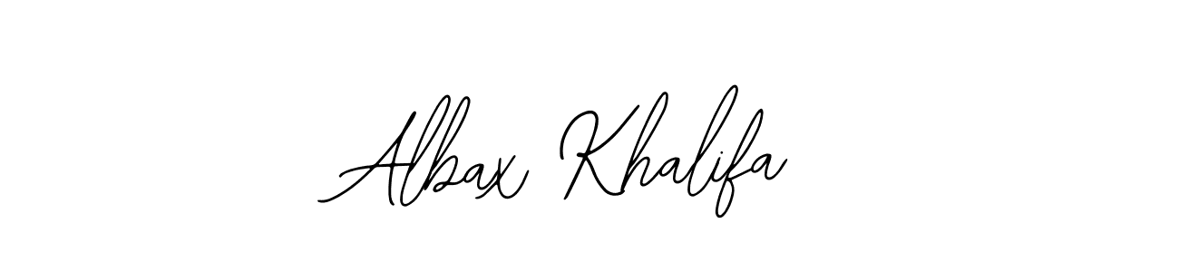 Use a signature maker to create a handwritten signature online. With this signature software, you can design (Bearetta-2O07w) your own signature for name Albax Khalifa. Albax Khalifa signature style 12 images and pictures png