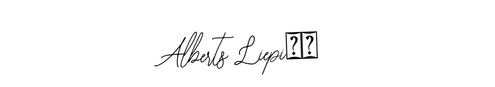 The best way (Bearetta-2O07w) to make a short signature is to pick only two or three words in your name. The name Alberts Liepiņš include a total of six letters. For converting this name. Alberts Liepiņš signature style 12 images and pictures png