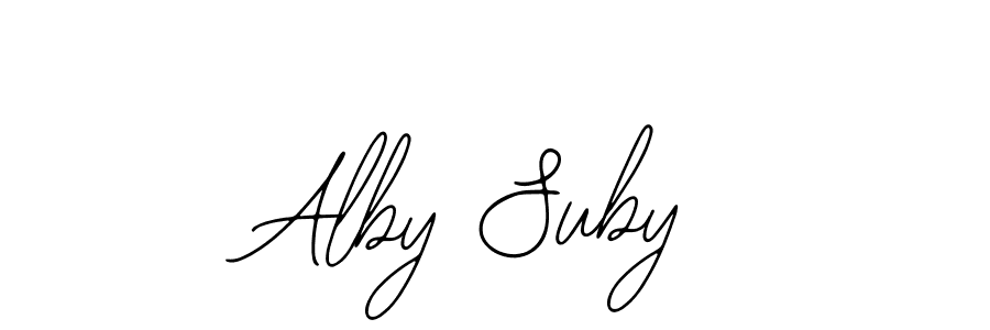 This is the best signature style for the Alby Suby name. Also you like these signature font (Bearetta-2O07w). Mix name signature. Alby Suby signature style 12 images and pictures png