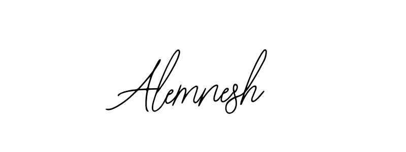 How to make Alemnesh name signature. Use Bearetta-2O07w style for creating short signs online. This is the latest handwritten sign. Alemnesh signature style 12 images and pictures png