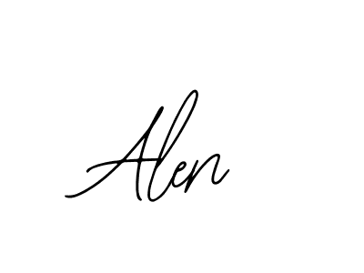 Design your own signature with our free online signature maker. With this signature software, you can create a handwritten (Bearetta-2O07w) signature for name Alen. Alen signature style 12 images and pictures png