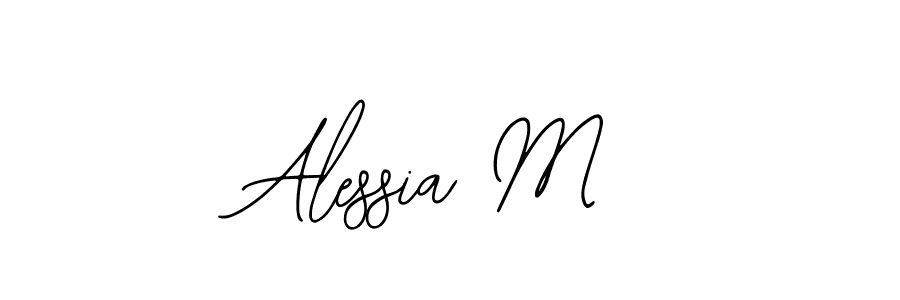 How to make Alessia M name signature. Use Bearetta-2O07w style for creating short signs online. This is the latest handwritten sign. Alessia M signature style 12 images and pictures png