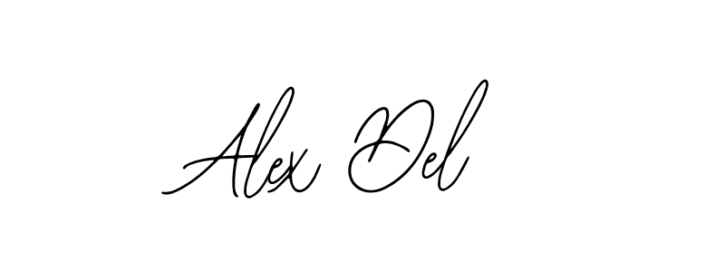 How to make Alex Del name signature. Use Bearetta-2O07w style for creating short signs online. This is the latest handwritten sign. Alex Del signature style 12 images and pictures png