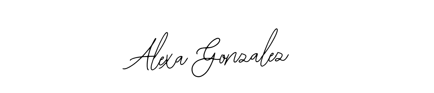 You should practise on your own different ways (Bearetta-2O07w) to write your name (Alexa Gonzalez) in signature. don't let someone else do it for you. Alexa Gonzalez signature style 12 images and pictures png