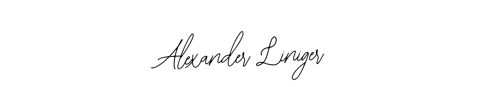 How to make Alexander Liniger name signature. Use Bearetta-2O07w style for creating short signs online. This is the latest handwritten sign. Alexander Liniger signature style 12 images and pictures png