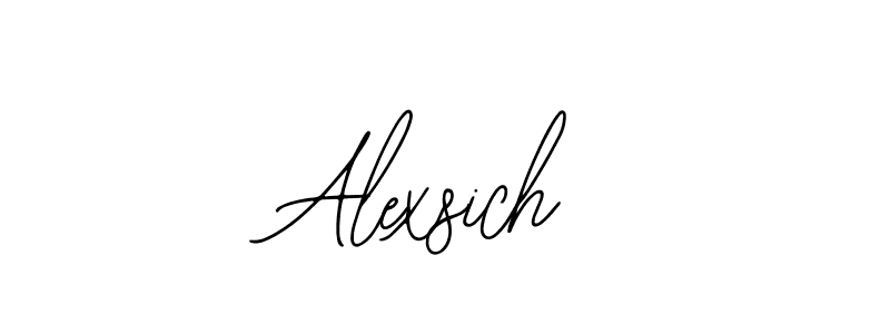 The best way (Bearetta-2O07w) to make a short signature is to pick only two or three words in your name. The name Alexsich include a total of six letters. For converting this name. Alexsich signature style 12 images and pictures png