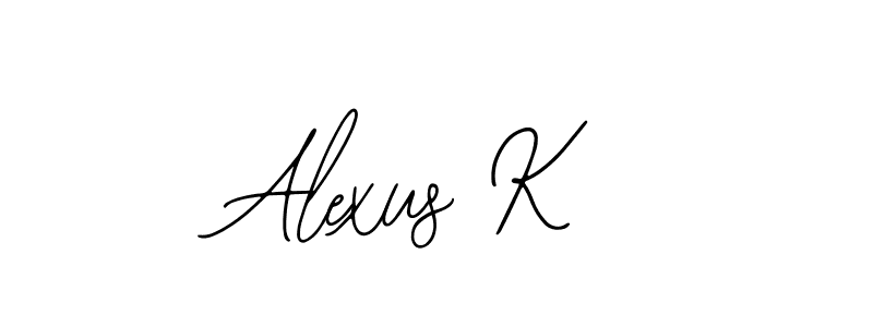 Use a signature maker to create a handwritten signature online. With this signature software, you can design (Bearetta-2O07w) your own signature for name Alexus K. Alexus K signature style 12 images and pictures png