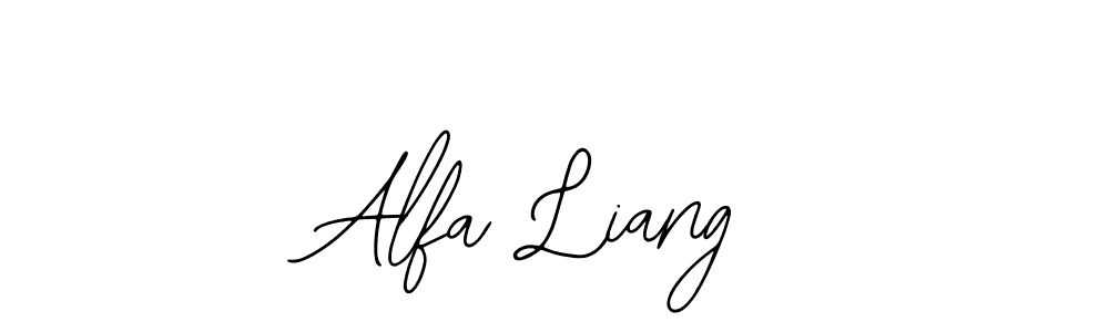 You should practise on your own different ways (Bearetta-2O07w) to write your name (Alfa Liang) in signature. don't let someone else do it for you. Alfa Liang signature style 12 images and pictures png