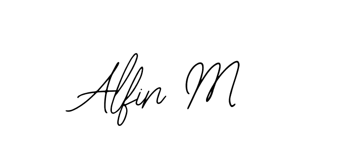 The best way (Bearetta-2O07w) to make a short signature is to pick only two or three words in your name. The name Alfin M include a total of six letters. For converting this name. Alfin M signature style 12 images and pictures png