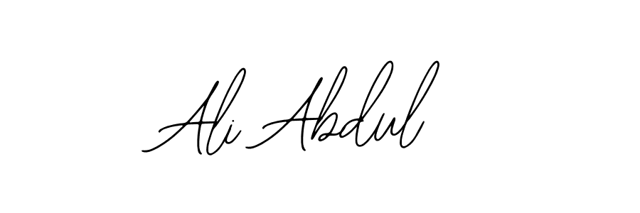 You should practise on your own different ways (Bearetta-2O07w) to write your name (Ali Abdul) in signature. don't let someone else do it for you. Ali Abdul signature style 12 images and pictures png