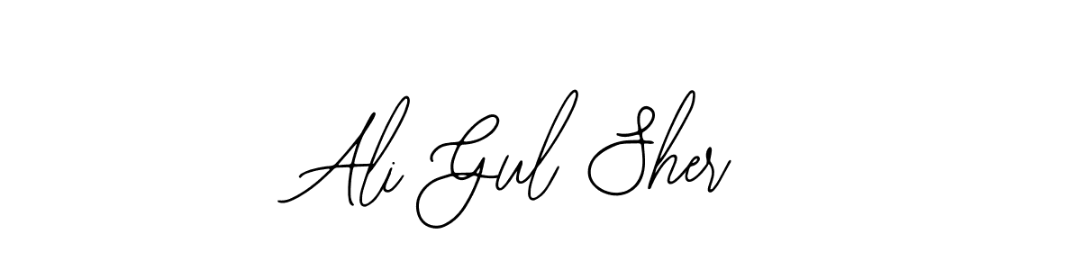 How to make Ali Gul Sher name signature. Use Bearetta-2O07w style for creating short signs online. This is the latest handwritten sign. Ali Gul Sher signature style 12 images and pictures png