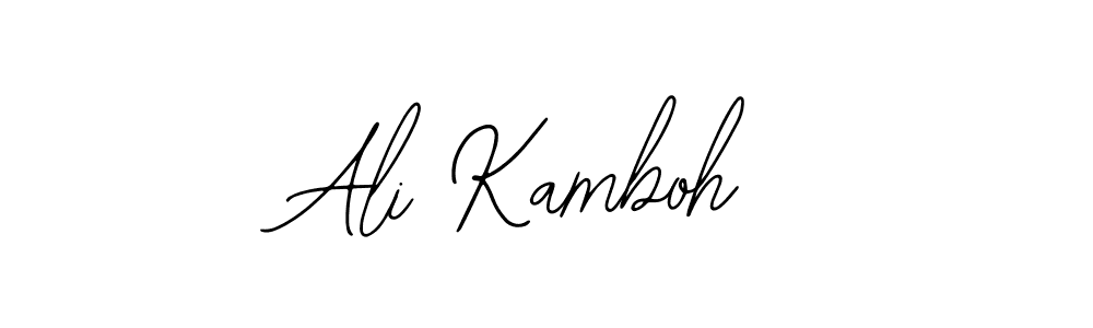 You should practise on your own different ways (Bearetta-2O07w) to write your name (Ali Kamboh) in signature. don't let someone else do it for you. Ali Kamboh signature style 12 images and pictures png