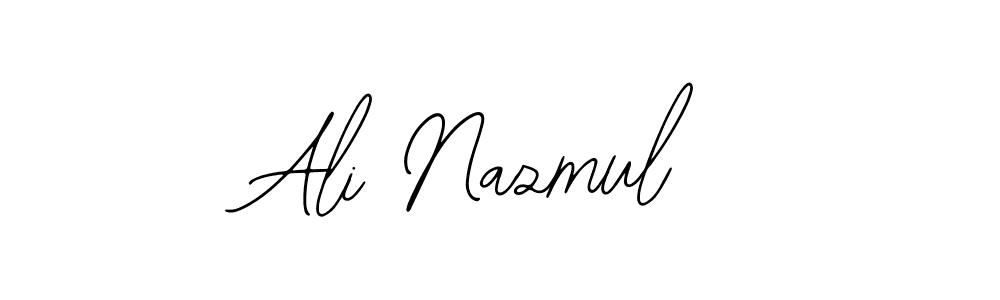 You should practise on your own different ways (Bearetta-2O07w) to write your name (Ali Nazmul) in signature. don't let someone else do it for you. Ali Nazmul signature style 12 images and pictures png