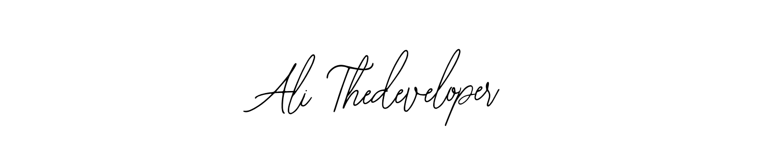 You should practise on your own different ways (Bearetta-2O07w) to write your name (Ali Thedeveloper) in signature. don't let someone else do it for you. Ali Thedeveloper signature style 12 images and pictures png