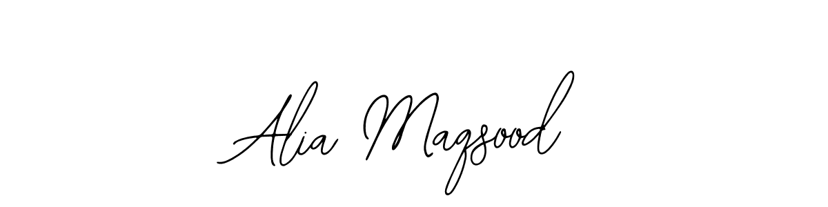 You should practise on your own different ways (Bearetta-2O07w) to write your name (Alia Maqsood) in signature. don't let someone else do it for you. Alia Maqsood signature style 12 images and pictures png