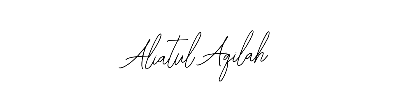 Bearetta-2O07w is a professional signature style that is perfect for those who want to add a touch of class to their signature. It is also a great choice for those who want to make their signature more unique. Get Aliatul Aqilah name to fancy signature for free. Aliatul Aqilah signature style 12 images and pictures png