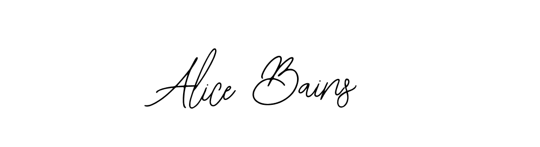 Use a signature maker to create a handwritten signature online. With this signature software, you can design (Bearetta-2O07w) your own signature for name Alice Bains. Alice Bains signature style 12 images and pictures png