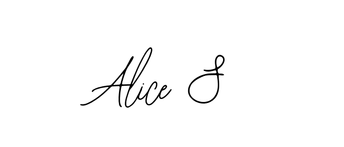 You should practise on your own different ways (Bearetta-2O07w) to write your name (Alice S) in signature. don't let someone else do it for you. Alice S signature style 12 images and pictures png