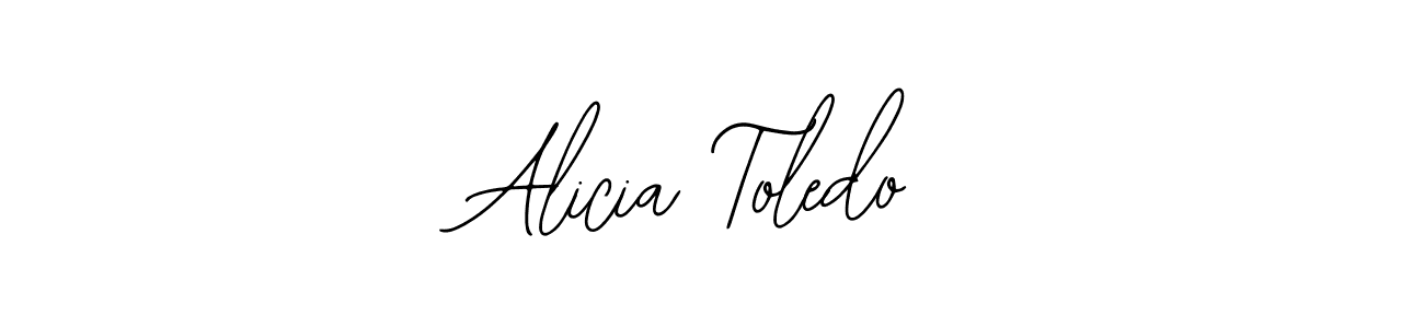 How to make Alicia Toledo name signature. Use Bearetta-2O07w style for creating short signs online. This is the latest handwritten sign. Alicia Toledo signature style 12 images and pictures png