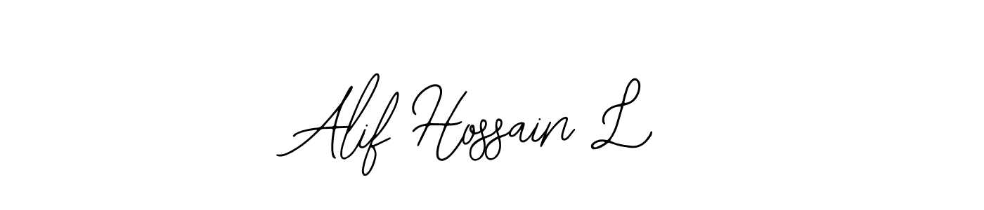 You should practise on your own different ways (Bearetta-2O07w) to write your name (Alif Hossain L) in signature. don't let someone else do it for you. Alif Hossain L signature style 12 images and pictures png