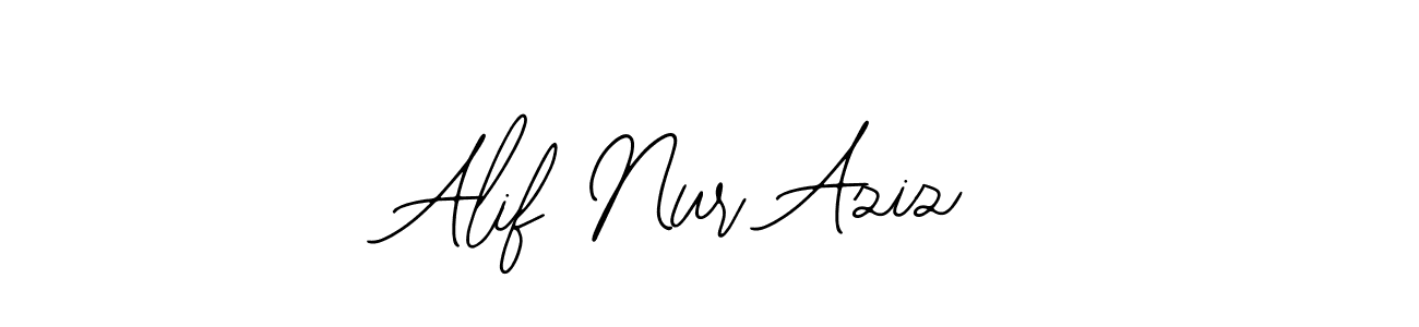 Design your own signature with our free online signature maker. With this signature software, you can create a handwritten (Bearetta-2O07w) signature for name Alif Nur Aziz. Alif Nur Aziz signature style 12 images and pictures png