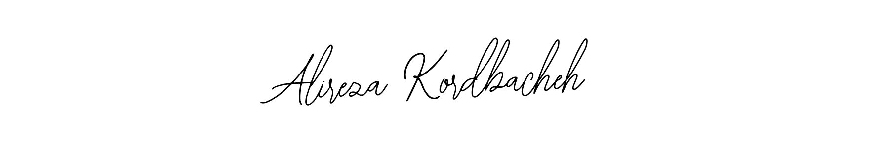 How to make Alireza Kordbacheh name signature. Use Bearetta-2O07w style for creating short signs online. This is the latest handwritten sign. Alireza Kordbacheh signature style 12 images and pictures png